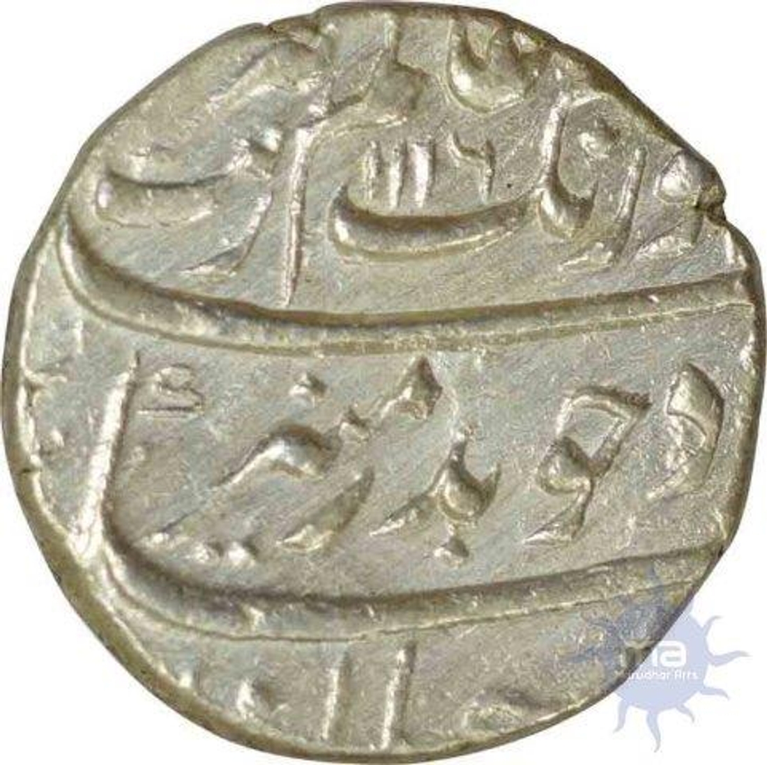 Silver One Rupee Coin of Aurangazeb Alamgir of Surat Mint.