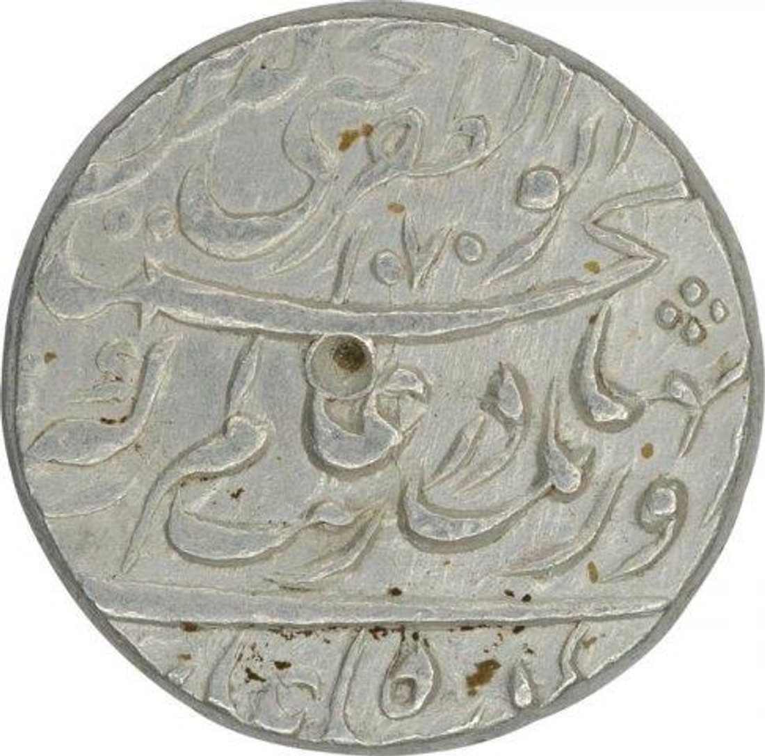 Silver One  Rupee Coin of Aurangzeb Alamgir of Tatta Mint.
