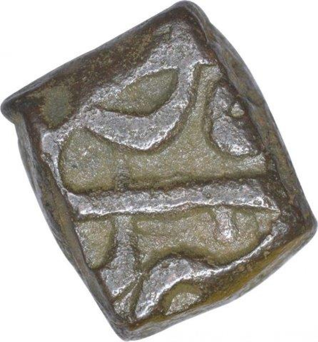 Copper Half Fulus Coin of Akbar of Ujjain Mint.