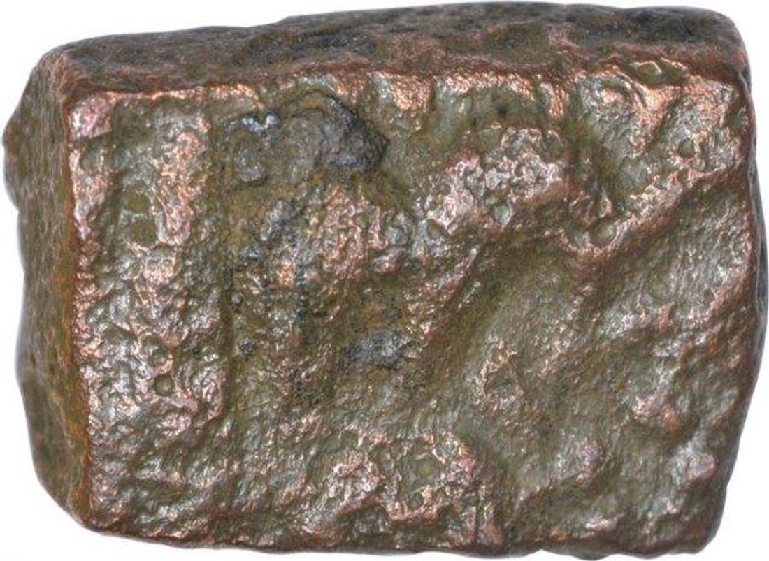 Copper Half Falus Coin of Akbar of Mintless Type.