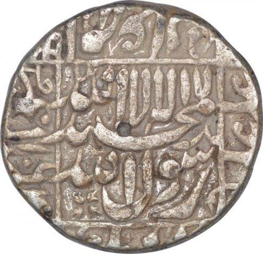 Silver One Rupee Coin of Shahjahan of Surat Mint of Kalima Type.