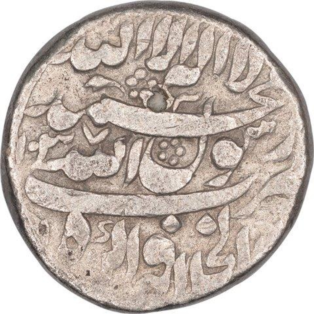 Silver One Rupee Coin of Shah Jahan of Agra Dar ul Khilafat Mint.