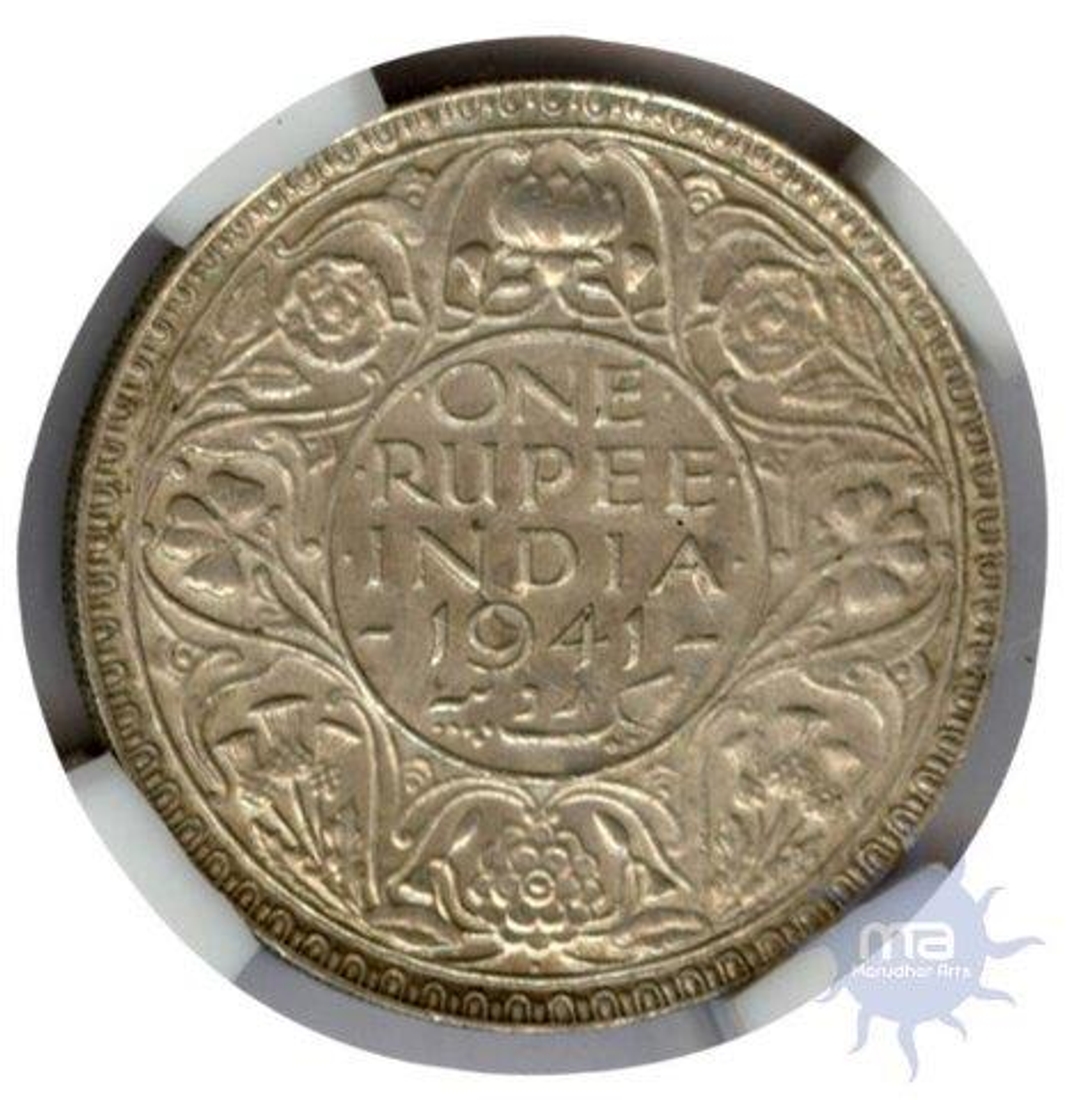 One Rupee of King George VI of 1941.