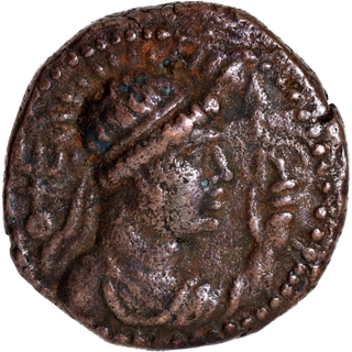 Copper Tetradrachma Coin of Soter Megas alias Vima Takhto of Kushan Dynasty with  Bactrian legend.