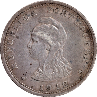 Indo-Portuguese, Portuguese Administration Silver Uma Rupia 1912 AD Coin. 