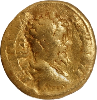 Gold Aureus Coin of Septimius Severus with Julia Domna Caracalla and Geta as Caesar of Roman Empire.