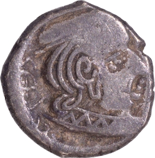 Silver Drachma Coin of Visvasimha II of Western Kshatrapas.