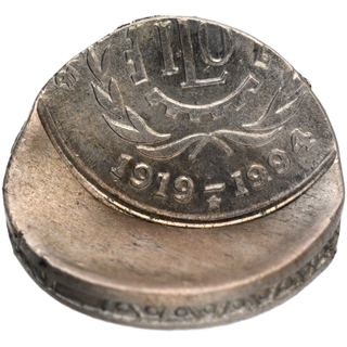 Silver One Rupee Coin of Victoria Empress of Bombay Mint of 1887.