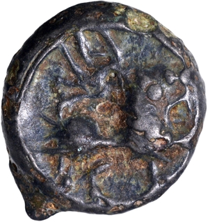 Copper One Quarter Anna Coin of Victoria Empress of Calcutta Mint of 1884.