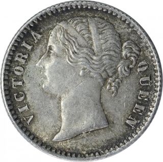 Silver Quarter Rupee Coin of Victoria Queen of Calcutta Mint of 1840.