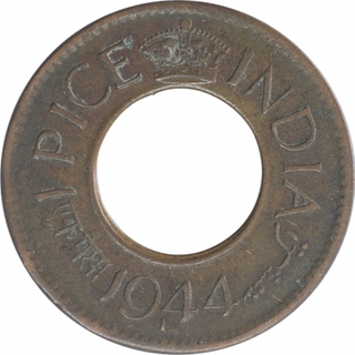 Bronze One Pice Coin of King George VI of Lahore Mint of 1944.