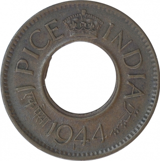 Bronze One Pice Coin of King George VI of Lahore Mint of 1944.