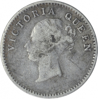 Silver Two Annas Coin of Victoria Queen of Madras Mint of 1841.
