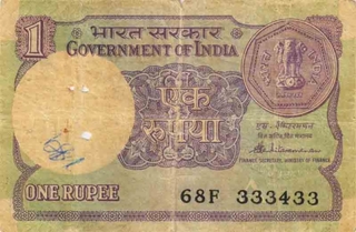One  Rupee Bank Note of signed by  S Venkitaramanan Governor of 1986.