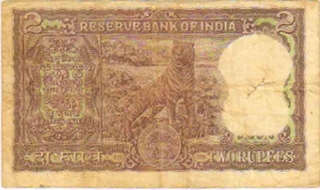 Two  Rupee Bank Note of signed by L K  Jha of 1968.