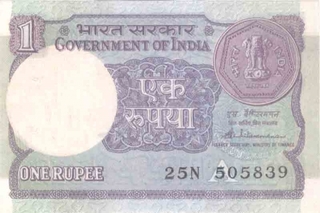 One Rupee Bank Note  of signed by  S Venkitaramanan of 1987.