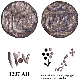 Silver Rupee Coin In the name of Muhammad Akbar II of Jayaji Rao of Gwalior.