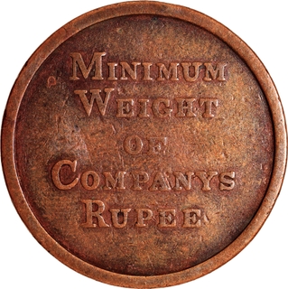 East India Company Rupee Weight Copper Token of Farrukhabad.