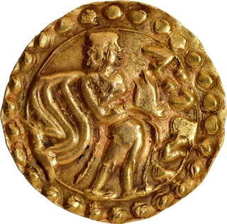 Gold Dinar Coin of Samatata Region of Post Guptas.