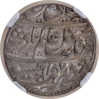  Graded NGC UNC Details Awadh Shuja ud daula Allahabad Mint Silver Rupee AH 1187 /15 RY  Coin.