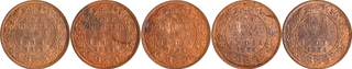 Bronze One Quarter Anna Coins of King George V of Bombay Mint of 1924.