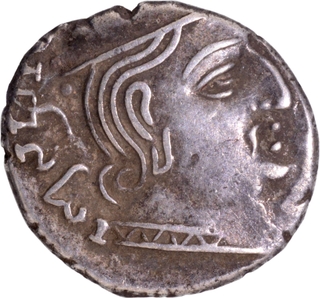 Rudrasena I Drachma Silver Coin of Western Kshatrapas.