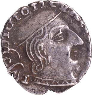 Western Kshatrapas Silver Drachma Coin of Damasena.