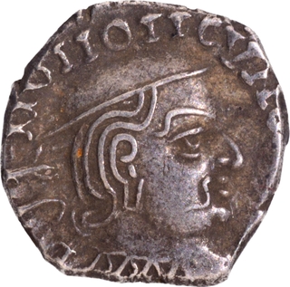 Silver Drachma Western Kshatrapas Coin of Vijayasena.