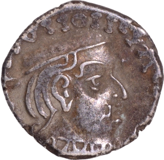 Silver Drachma Coin of Damajadasri III of Western Kshatrapas.