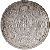 Silver Two Annas Coin of King George V of Bombay Mint of 1913.