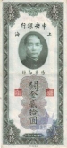 Paper Money of China of 20 Gold Units of 1930 issued. 