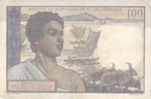 100 Cent Francs Paper money of Algeria. 