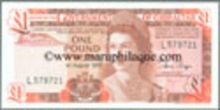 Paper Money of Gibraltar of One Pound of 1988 Issued.