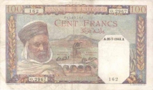 100 Francs (Cent Francs) of Algeria. 