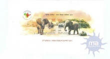 Miniature sheet of india of 2011,2nd Africa India Forum Summit.