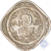 Copper Nickel Two Annas Coin of King George VI of Bombay Mint of 1946.