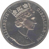 Cupro Nickle One Crown coin of  Elizabeth - II, Gibraltar 1994.