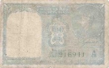 One Rupee Bank Note of King George VI signed by C. E. Jones.