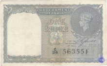 One Rupee of King George VI of India.