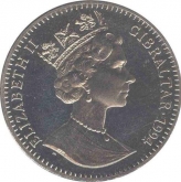 Cupro Nickle One Crown coin of  Elizabeth - II, Gibraltar 1994.