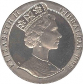 Cupro Nickle One Crown coin of  Elizabeth - II, Gibraltar 1993.