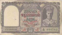 10 Rupees of King George VI, Legal Tender in Burma of India