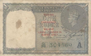 1 Rupees of King George VI of India