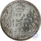 Silver Two Annas of King Edward VII of Calcutta Mint of the year 1903.