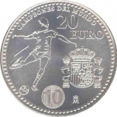 Silver Twenty Euro of Spain. 