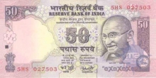 50 Rupees Bank Note of India of Y.V. Reddy Governor