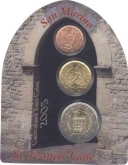 Set of Three Different Denominations of San Marino. 