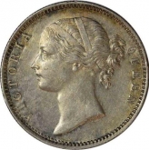 Silver One Rupee Coin of Victoria Queen of Madras Mint of 1840.