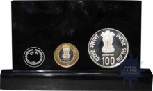 2008 Silver VVIP Proof Set Ter-Centenary of Gur-Ta-Gaddi of Shri Guru Granth Sahib of Mumbai Mint.