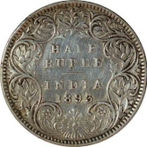 Silver Half Rupee of Victoria Empress of Bombay Mint of 1893.